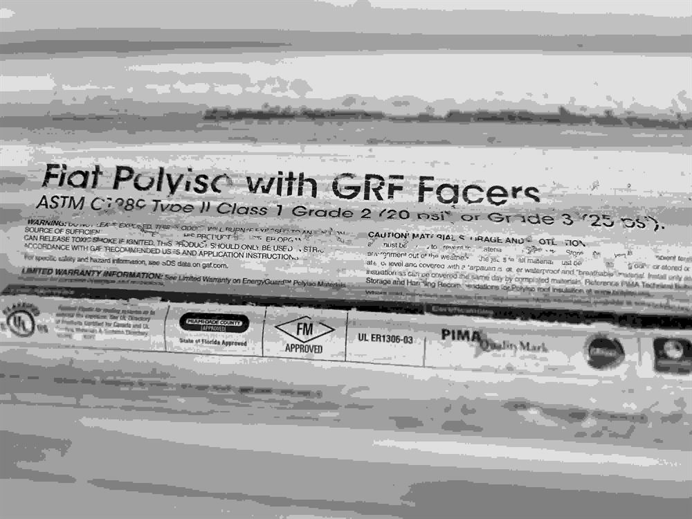 Insulation 2.6"x 4ft x 8ft - Flat PolyISO with GRP Facers  - Aged