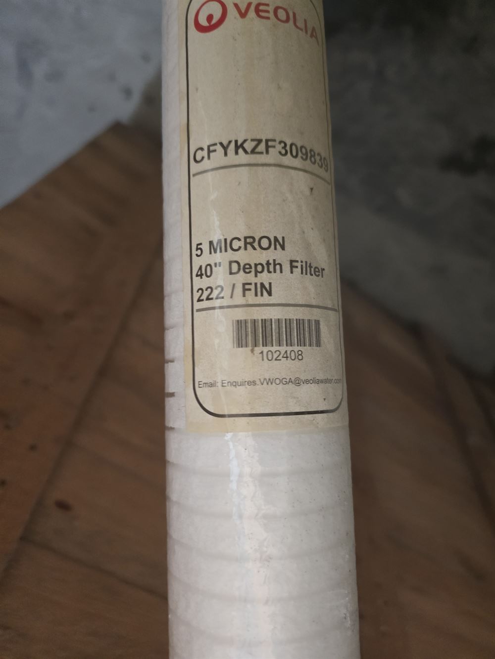 Depth Spun Polypropylene 5µm 40" 222/Fin/Silicone O-rings.