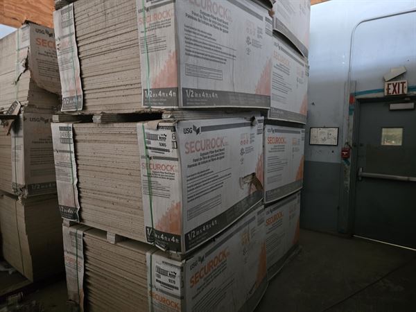 1/2" Secure Rock Gypsum Gypsum Fiber Roof Board- 4ft x 4ft -  Approx 1250 sheets