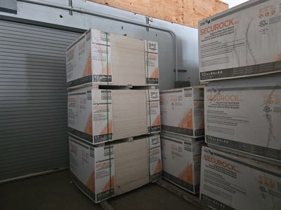 1/2" Secure Rock Gypsum Gypsum Fiber Roof Board- 4ft x 4ft -  Approx 1250 sheets