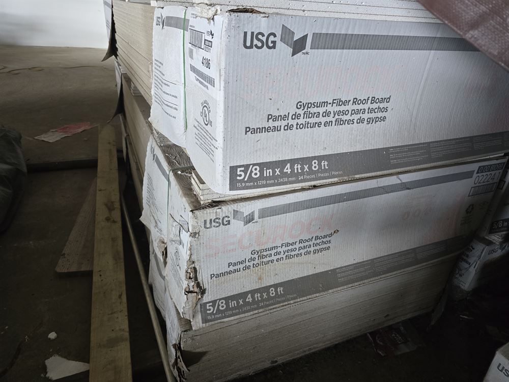 5/8" Secure Rock Gypsum Gypsum Fiber Roof Board- 4ft x 8ft -  Approx 1250 sheets