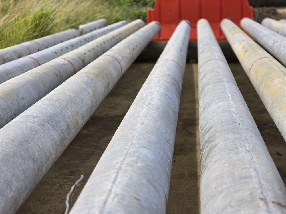 Spun Concrete Two Section Poles, 45/50/65ft, 522 count, Valmont Inc