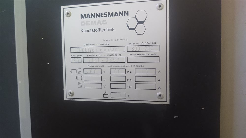 80 Ton 1996 Demag 80-200ET NC4 Controller - Injection Molding Machine - ERGO