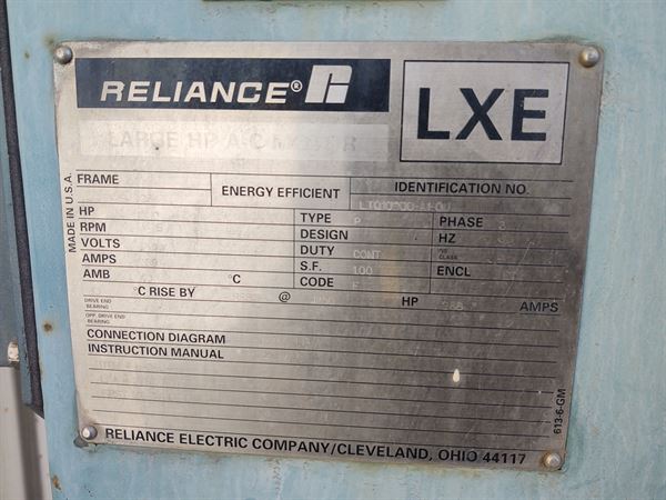 1250HP , 3576 RPM, 2300 Volts, Reliance Electric Motor