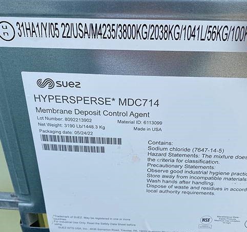 Water Treatment chemicals for Membrane/Boilers/Misc