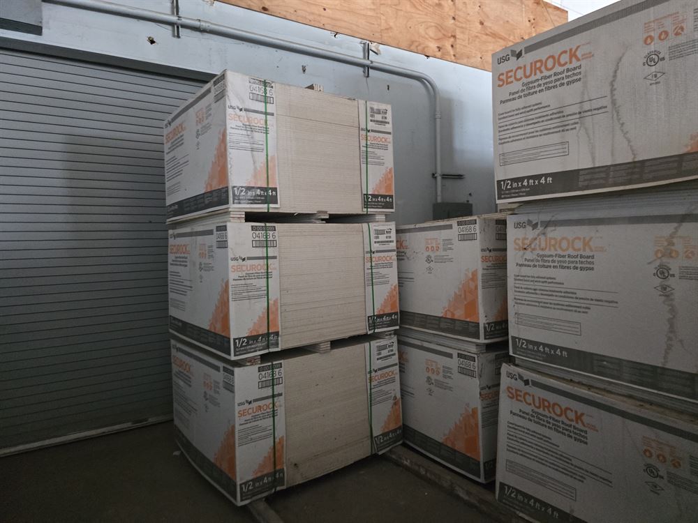 1/2" Secure Rock Gypsum Gypsum Fiber Roof Board- 4ft x 4ft -  Approx 1250 sheets