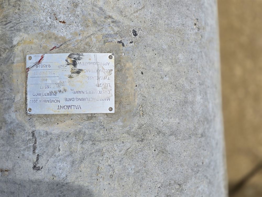 Spun Concrete Two Section Poles, 45/50/65ft, 522 count, Valmont Inc