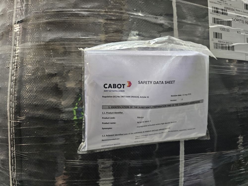 Activated Carbon,  72 tons