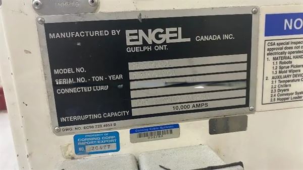 100 Ton Engel 2000 Hydraulic Injection Molding Machine Model ES330/100TL